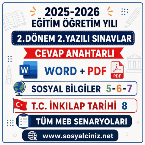 2025-2026 T.C. İnkılap Tarihi 2.Dönem 2.Yazılı 2.Senaryo Cevaplı