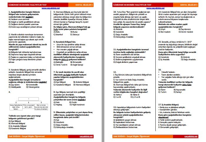 İlimizdeki Ekonomik Faaliyetler Test