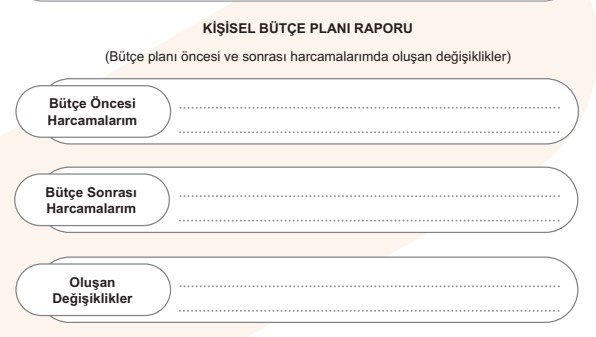 5.Sınıf Sosyal Bilgiler Kişisel Bütçe Planı Raporu Sayfa 98