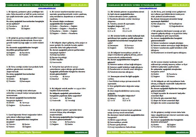 Tasarlanan Bir Ürünün Yatırım ve Pazarlama Süreci Test 2