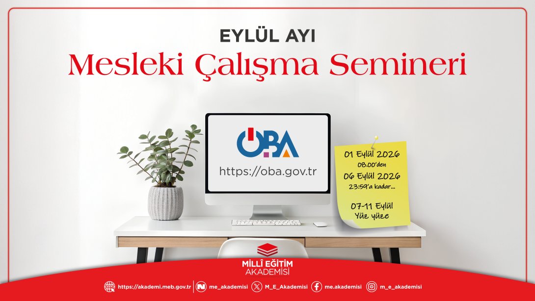 Eylül 2026 Mesleki Çalışma Seminer Programı