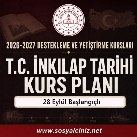 2026-2027 T.C. İnkılap Tarihi DYK Kurs Planı (28 Eylül Başlangıçlı)