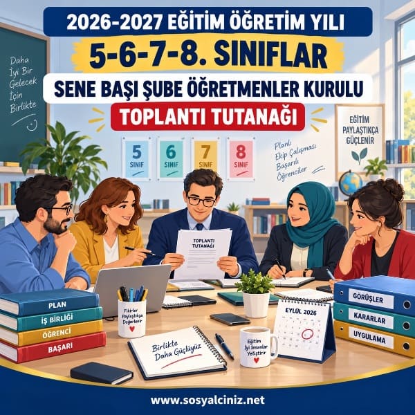 2026-2027 Sene Başı Şube Öğretmenler Kurulu Toplantı Tutanağı