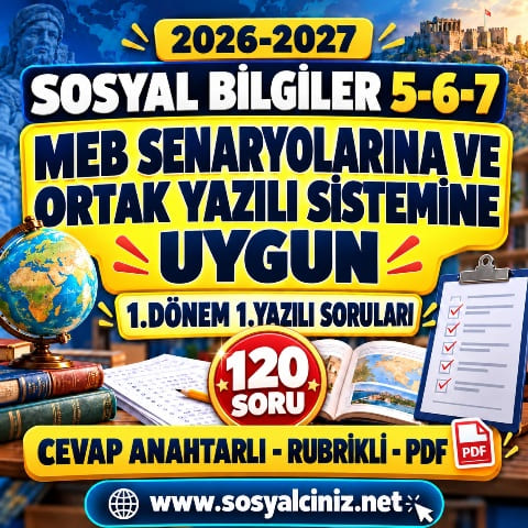 2026-2027 6.Sınıf Sosyal Bilgiler OYSS 1.Dönem 1.Yazılı Örnek Soruları