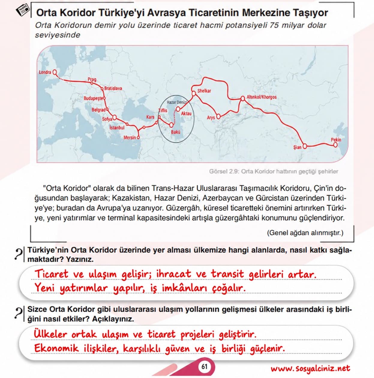 7.Sınıf Sosyal Bilgiler 1.Kitap Sayfa 61 Etkinlik Cevapları