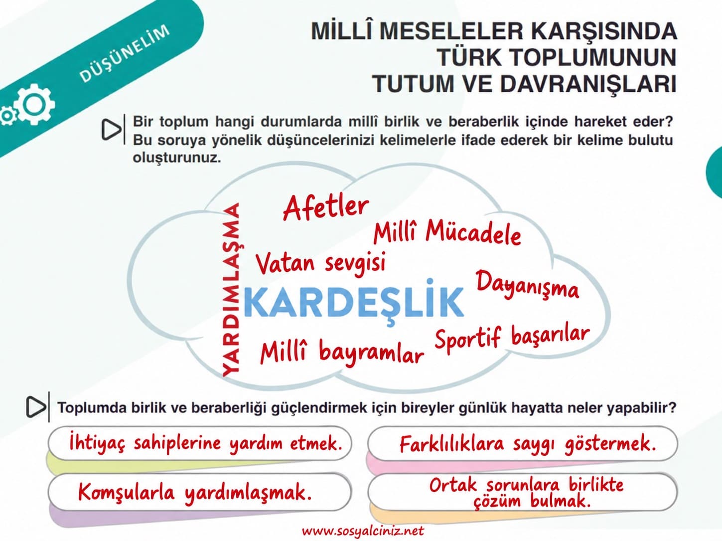 7.Sınıf Sosyal Bilgiler 1.Kitap Sayfa 40-41 Etkinlik Cevapları