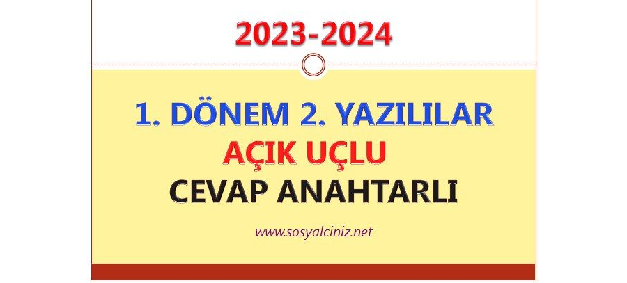 8. Sınıf T. C. İnkılap Tarihi 1. Dönem 2. Açık Uçlu Yazılı-Cevaplı 10 Soru